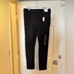 Express Women's Black Distressed Skinny Jeans